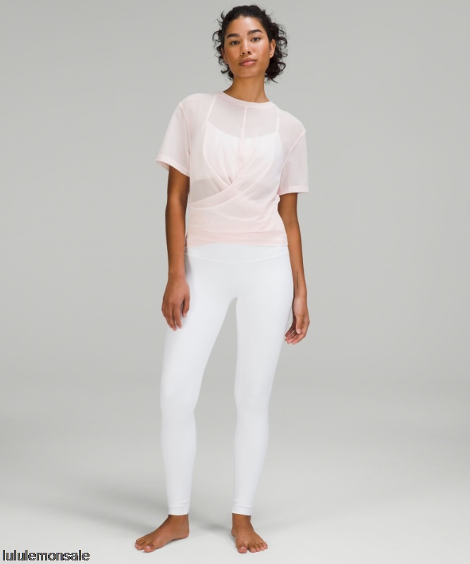 Lululemon Damen DELULU303 | Leichtes Wende-Yoga-T-Shirt Aus Mesh Strawberry Milkshake